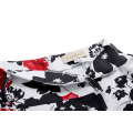 Kate Kasin Women's Shirred Detail Flower Pattern Cotton Pencil Skirt with Wide Belt KK000610-2